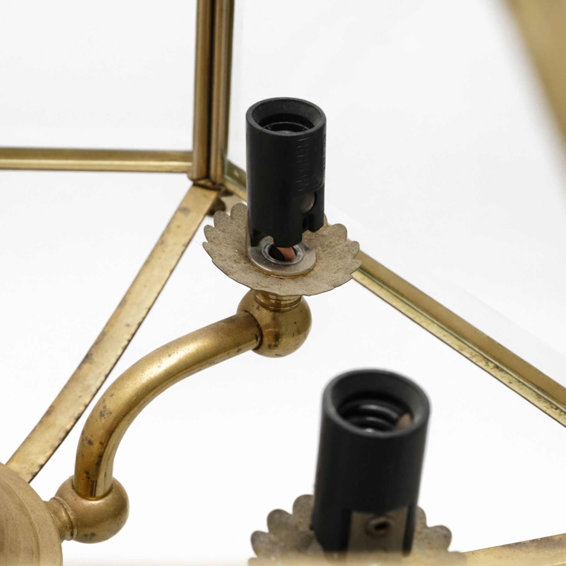 Brass & Glass Hall Lantern, lit