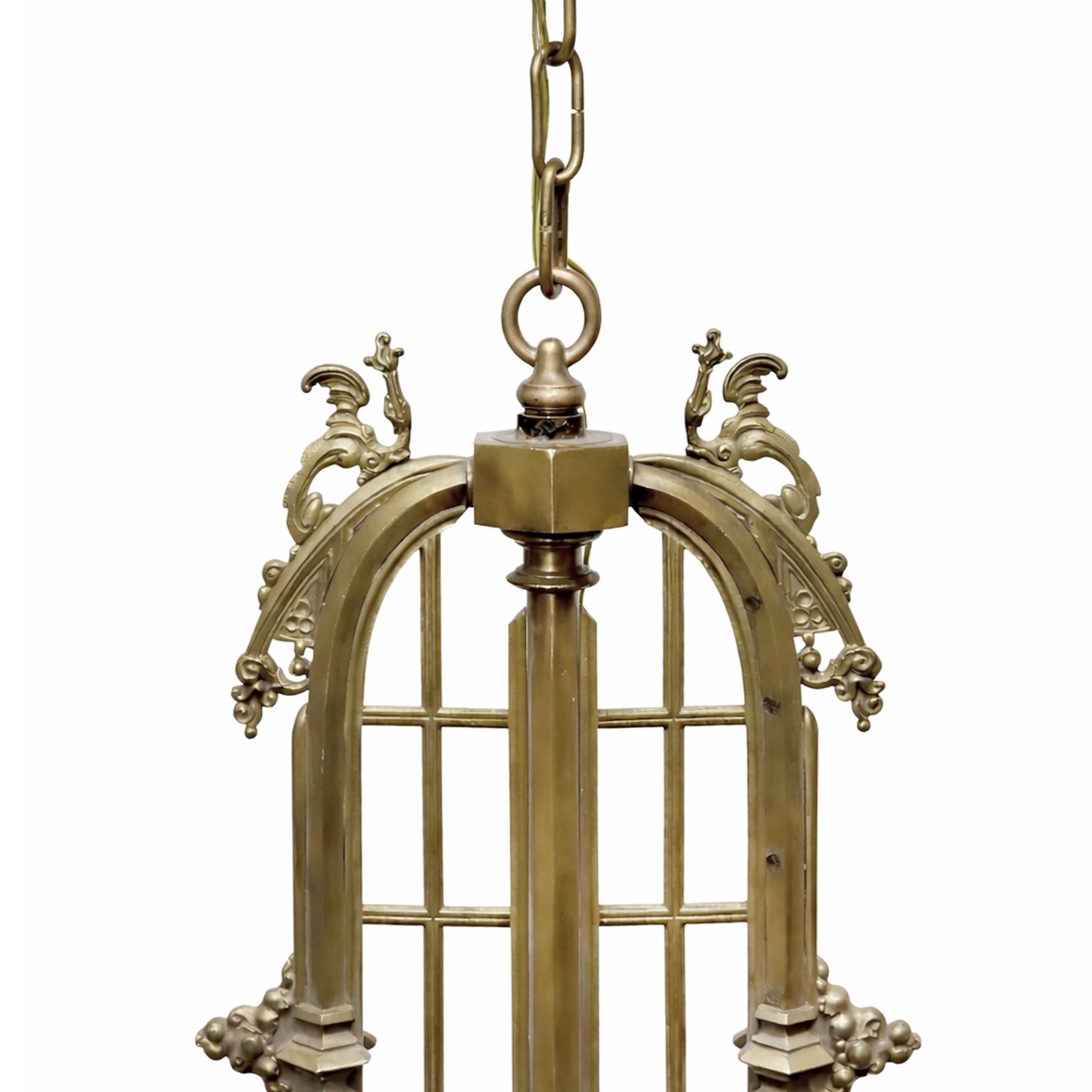 Gothic Revival Brass Chandelier — view 3