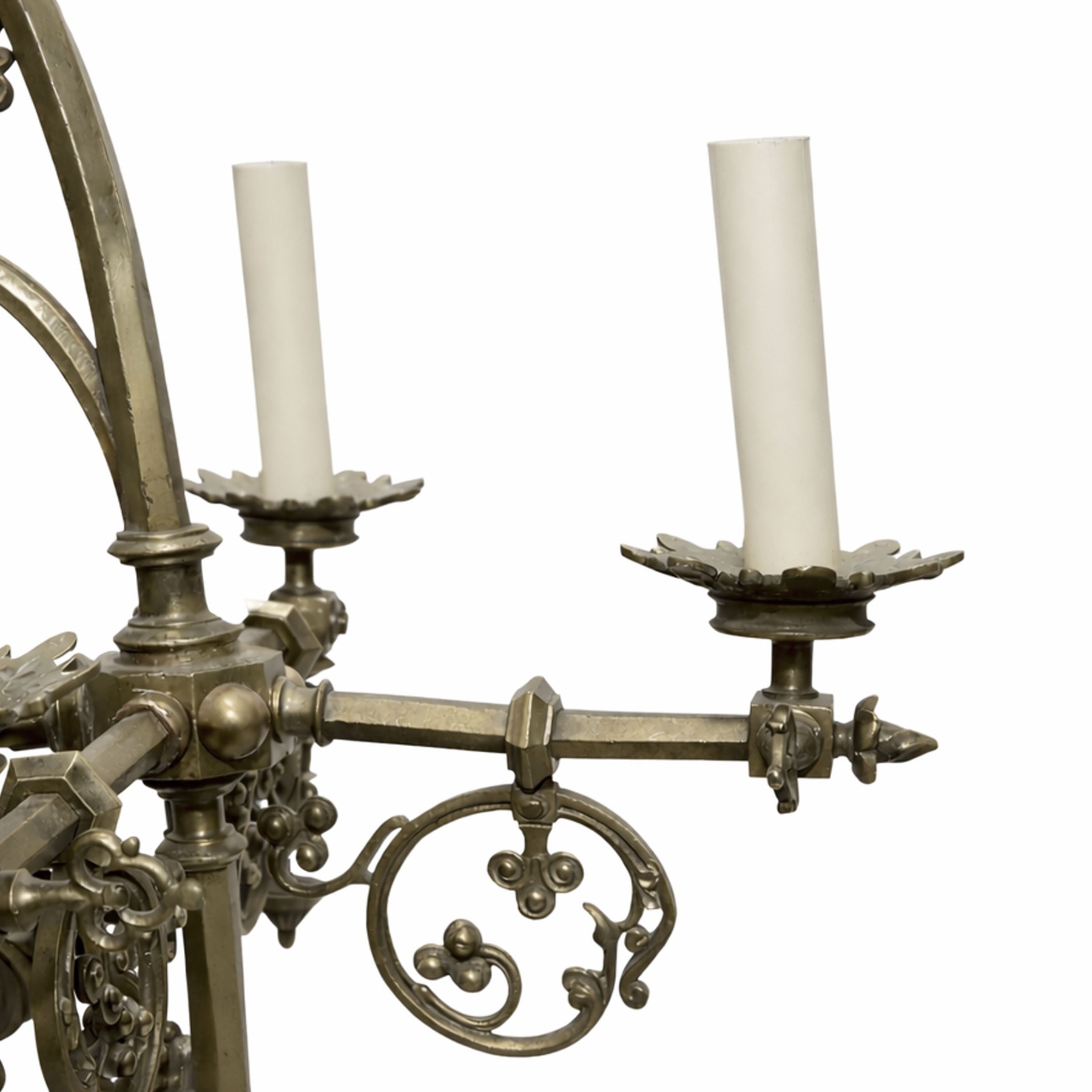 Gothic Revival Brass Chandelier — view 4