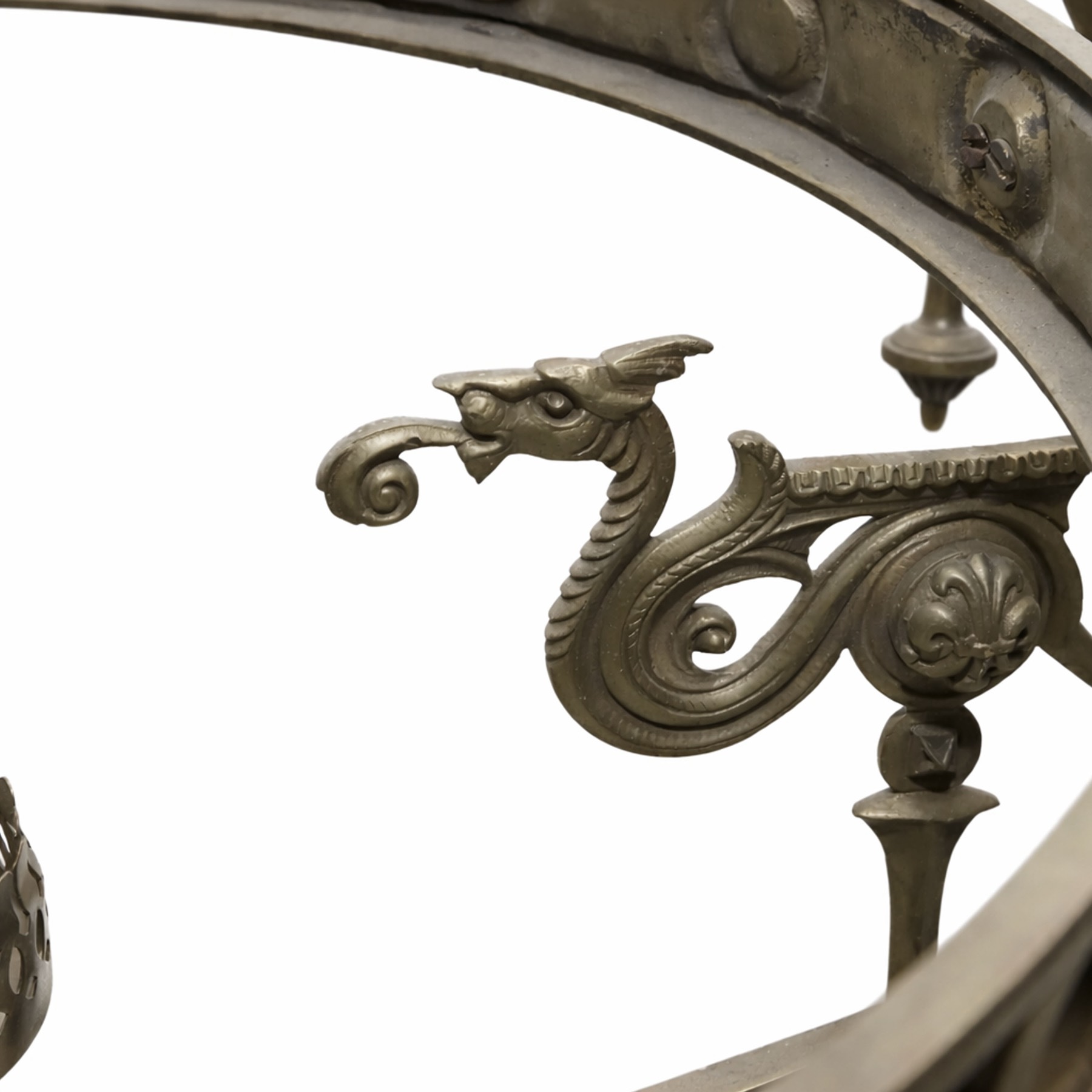 Gothic Revival Brass Chandelier — view 6