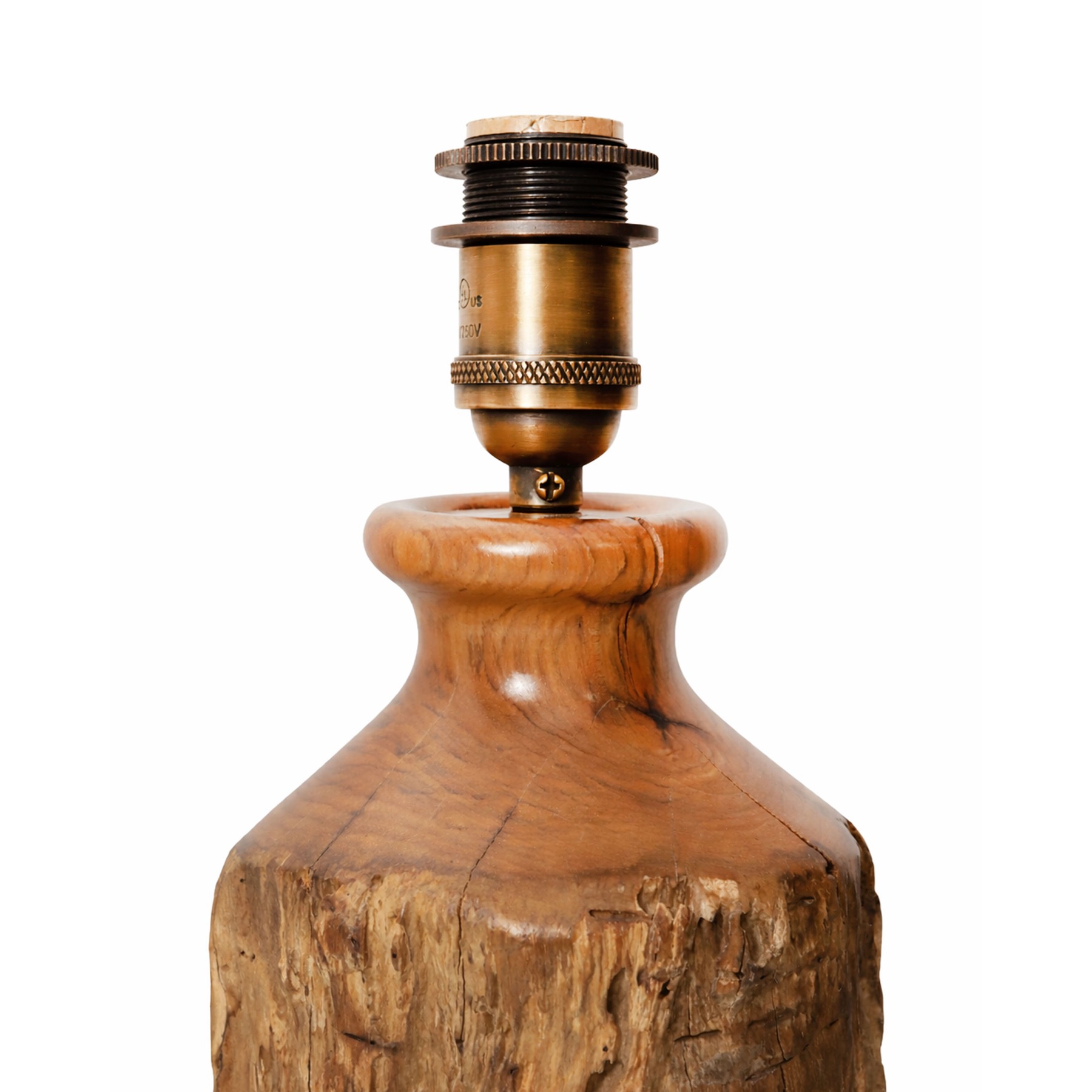 Pair of Natural Log Table Lamps, lit