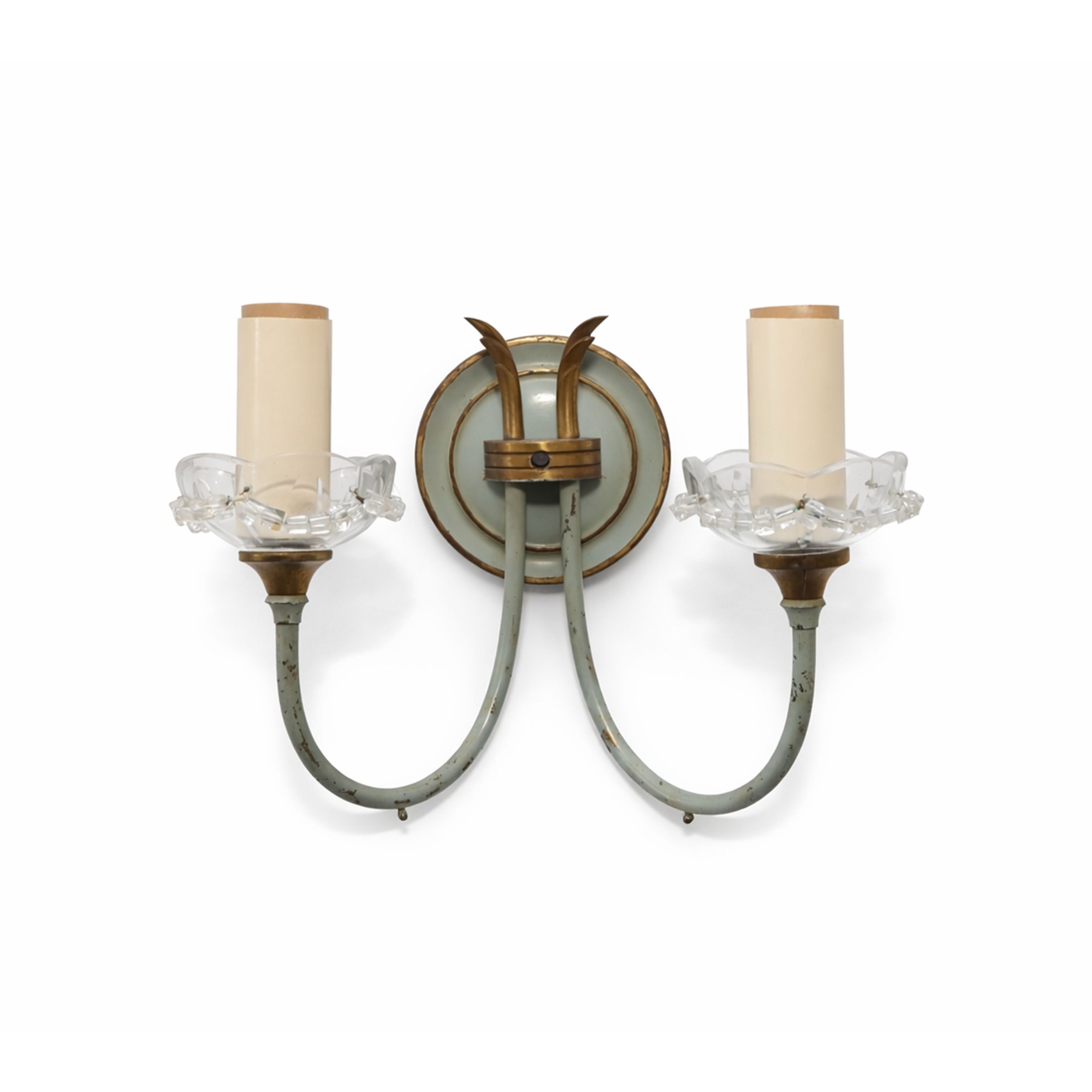 Sage Tole Two-Arm Sconce