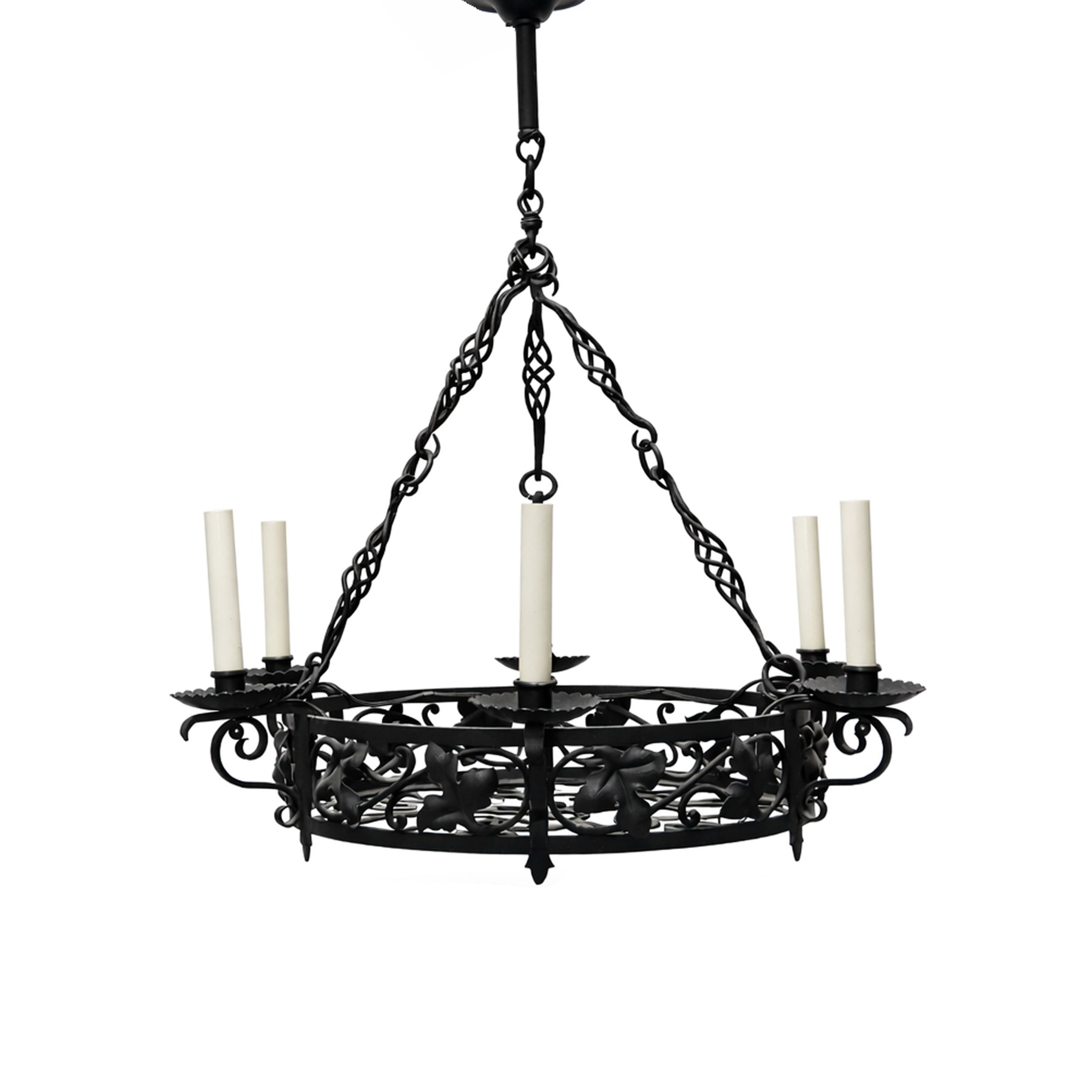 Wrought Iron Grapevine Ring Chandelier