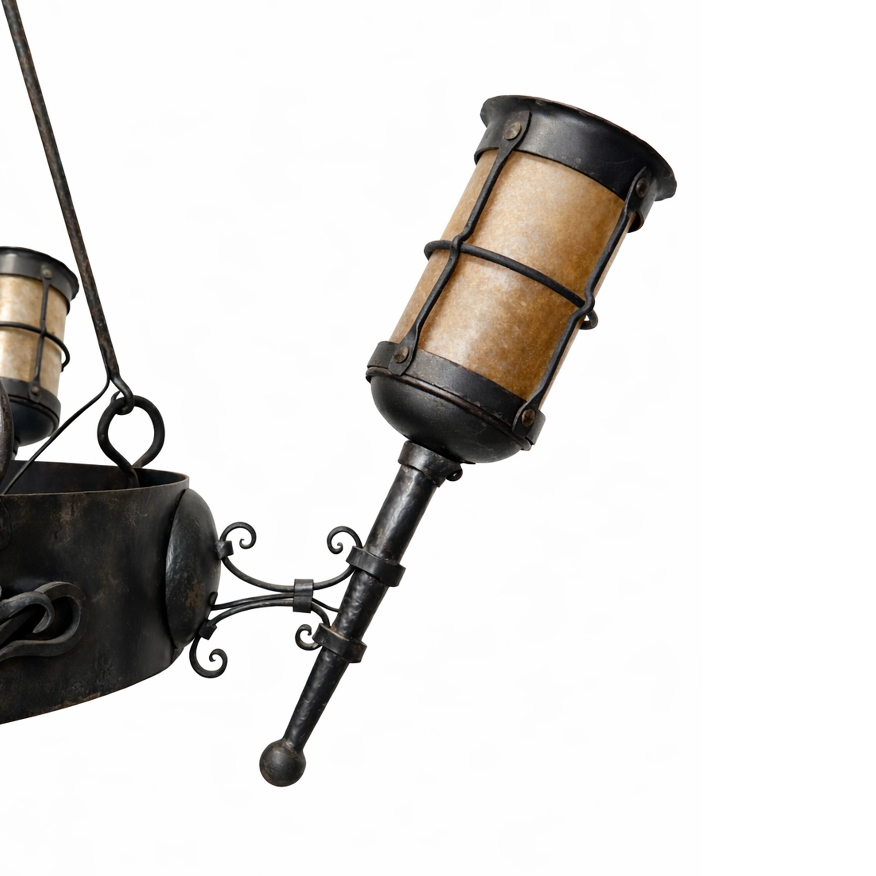 Wrought Iron Mica Chandelier — view 3